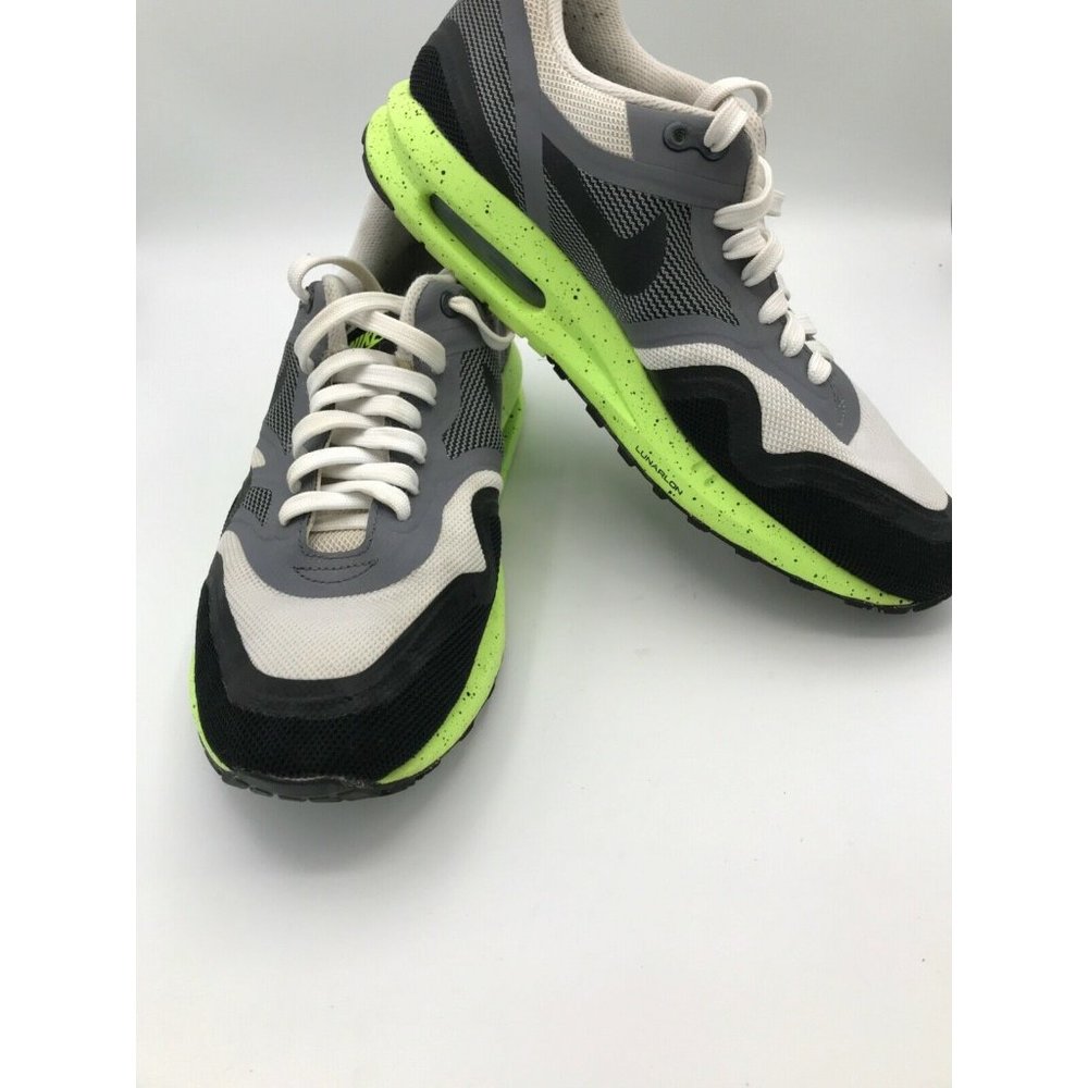 Nike Air Max Lunar 1 Black Cool Grey Volt CLEAN size 7 Mens. VGC